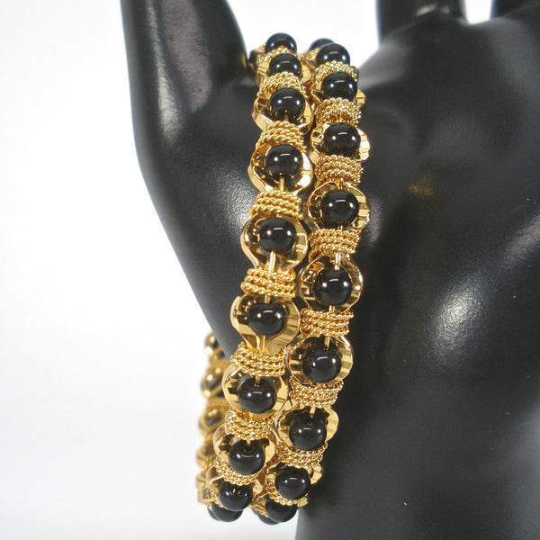 large beaded bangle pair