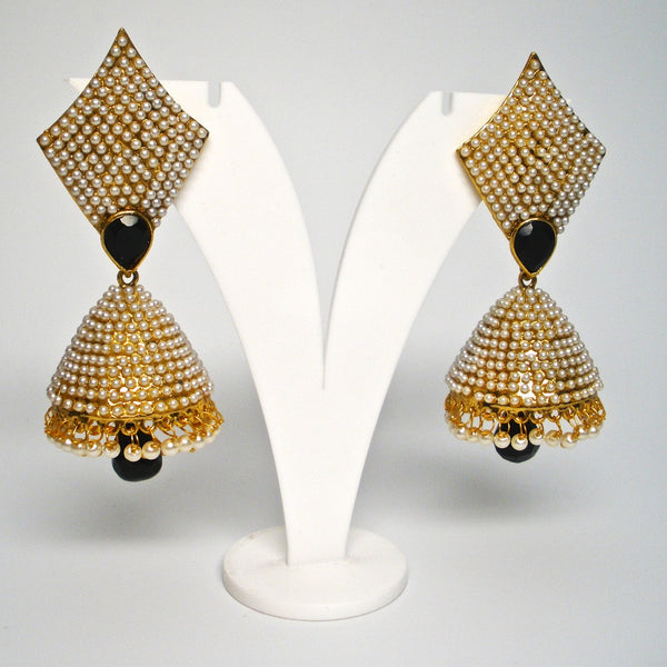unique moti studded jhumkas
