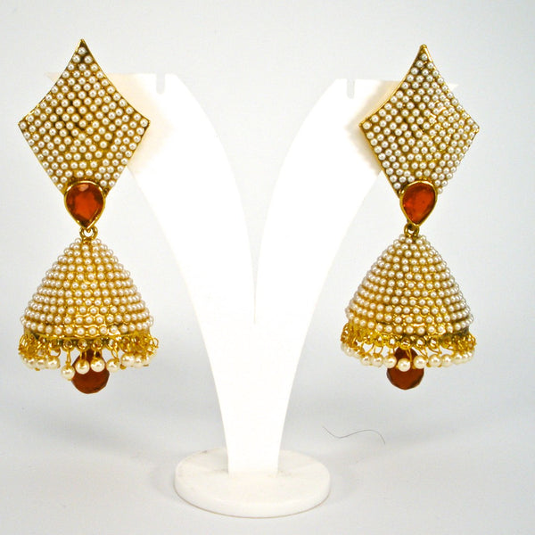 unique moti studded jhumkas