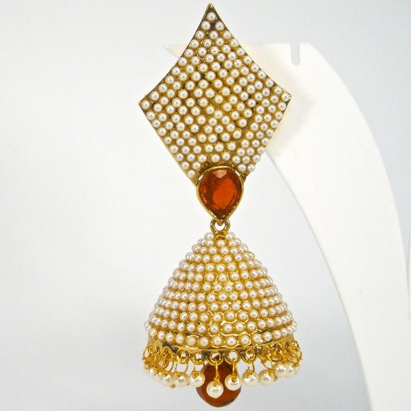 unique moti studded jhumkas