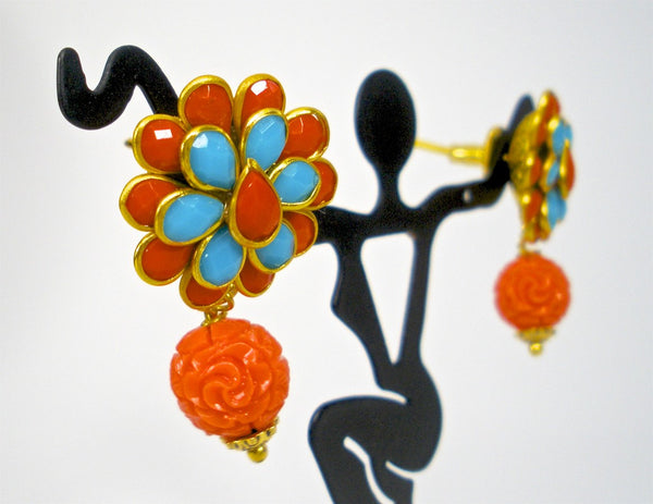 grand uniquely carved pachi pendant set with carved bead necklace