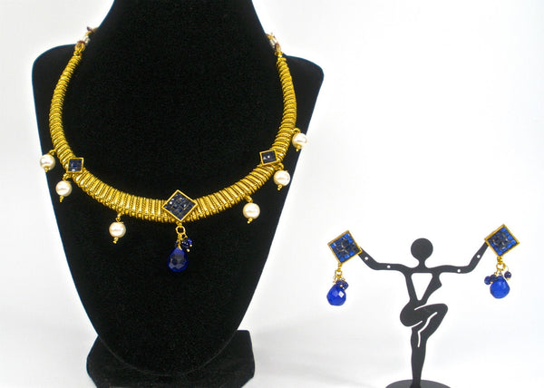 simple antique gold necklace set