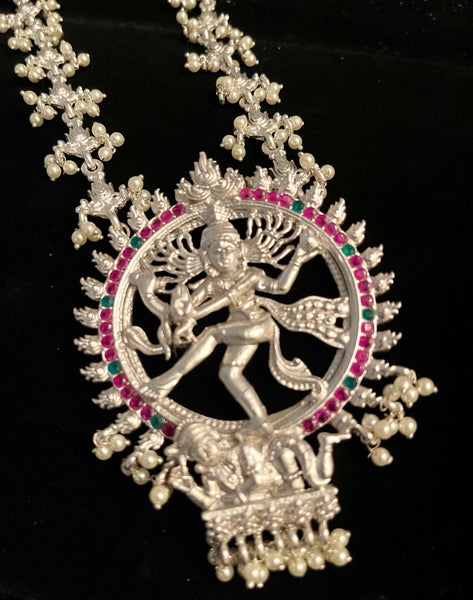 White metal nataraja pendant set