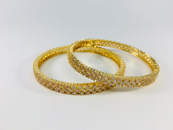 american diamond stone bangle pair